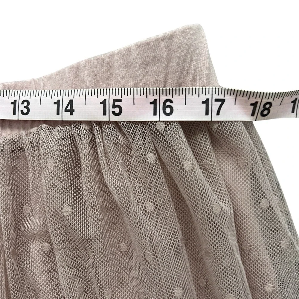 Garnet Hill Women's XL Tulle Skirt Blush‎ Pink Mesh Polka Dot Ballet Fairy - Picture 3 of 8
